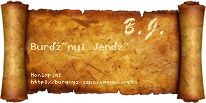 Burányi Jenő névjegykártya